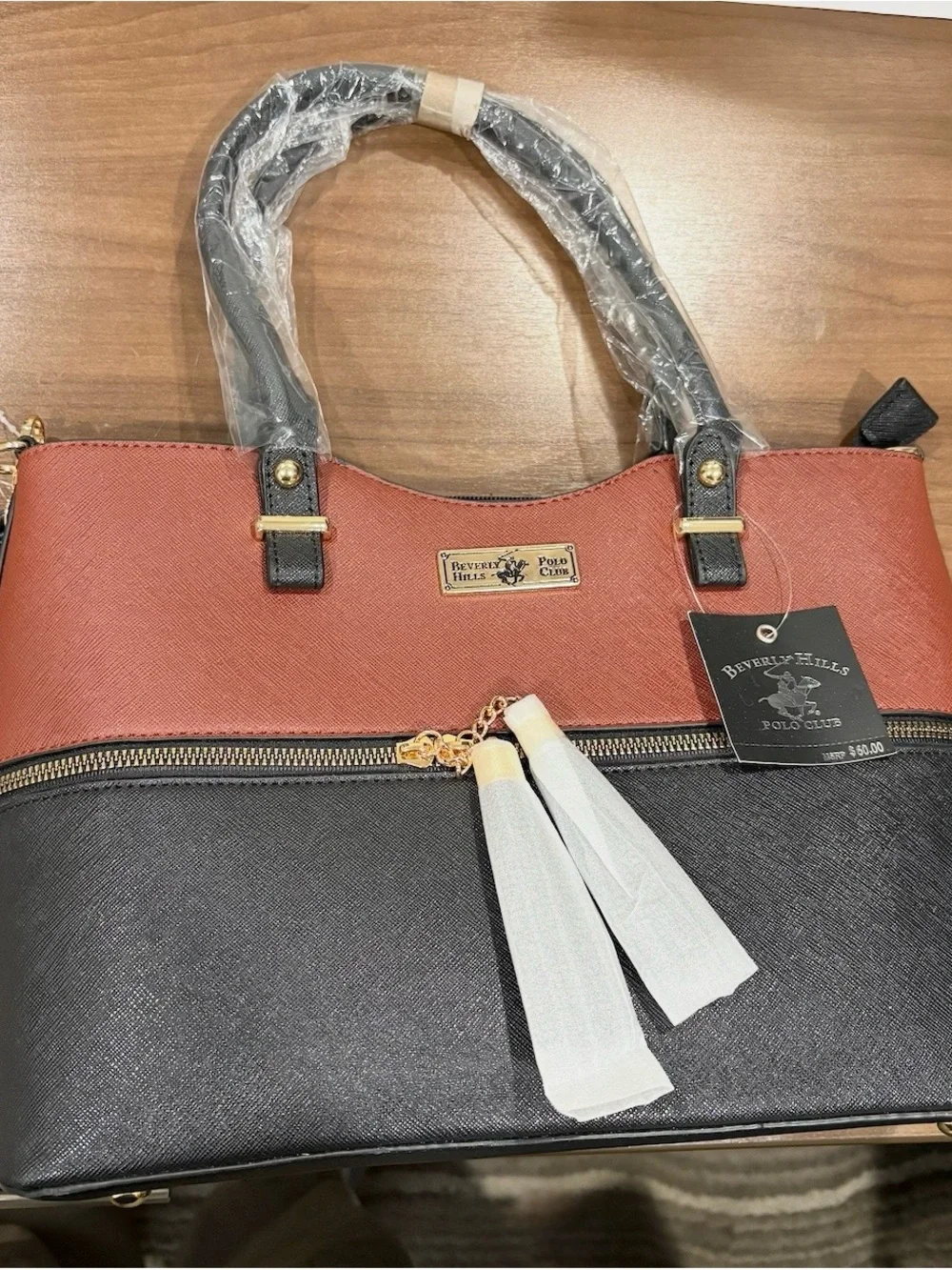 NWT Beverly Hills Polo Club Colorblock Satchel Handbag